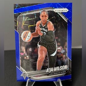 Aja Wilson 2025 Panini Prizm Blue Velocity Las Vegas Aces Card